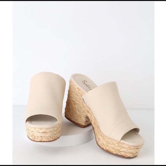 Splendid Theodore Leather Platform Sandals Sz 8 ❤️ - Picture 2 of 4